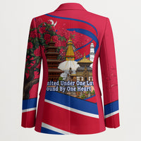 Nepal Constitution Day Blazer Himalayan Temples Danphe Himalayan Monal Floral
