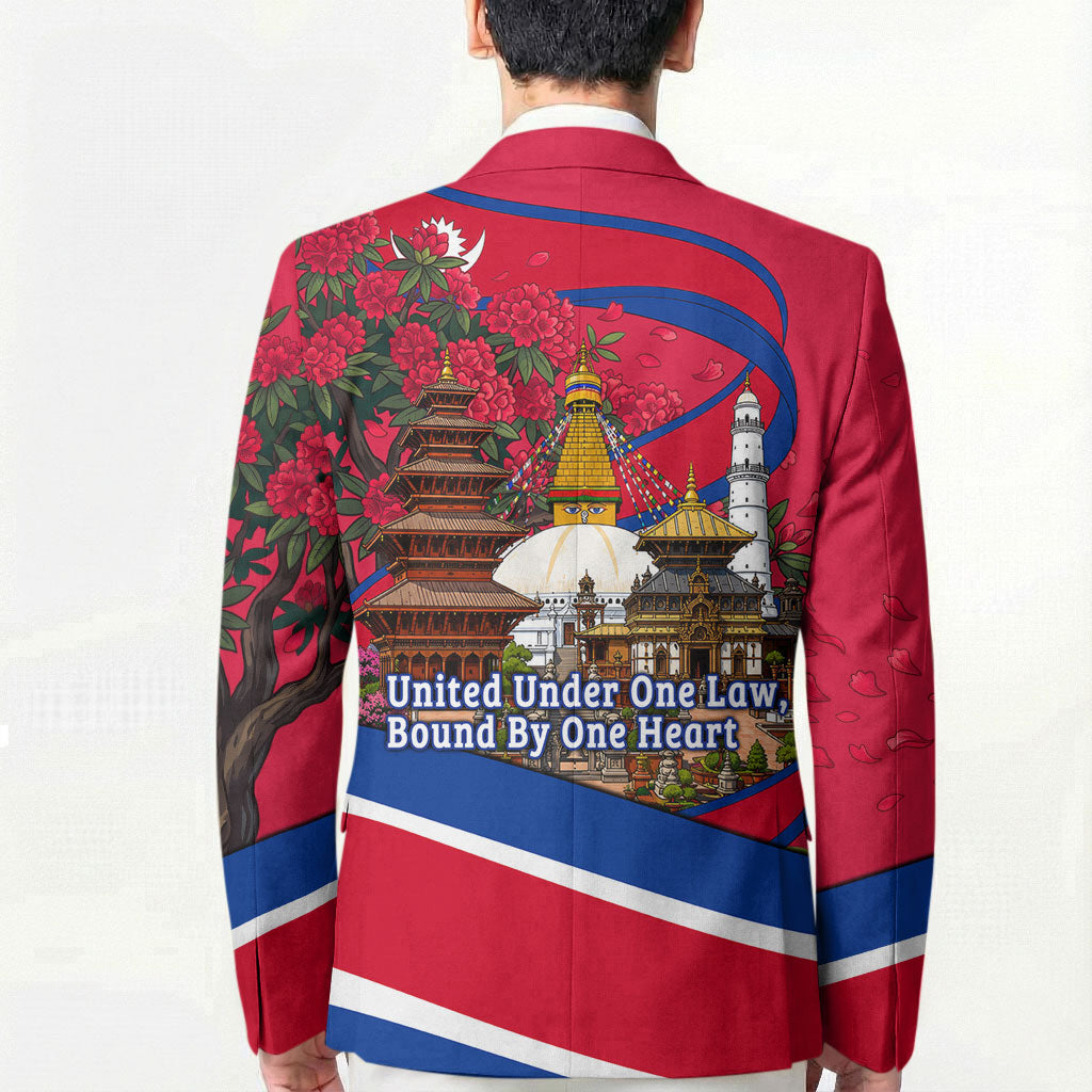 Nepal Constitution Day Blazer Himalayan Temples Danphe Himalayan Monal Floral