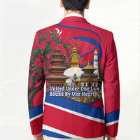 Nepal Constitution Day Blazer Himalayan Temples Danphe Himalayan Monal Floral