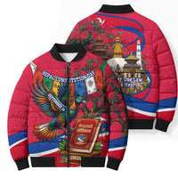 Nepal Constitution Day Bomber Puffer Jacket Himalayan Temples Danphe Himalayan Monal Floral