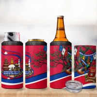 Nepal Constitution Day 4 in 1 Can Cooler Tumbler Himalayan Temples Danphe Himalayan Monal Floral