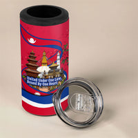 Nepal Constitution Day 4 in 1 Can Cooler Tumbler Himalayan Temples Danphe Himalayan Monal Floral