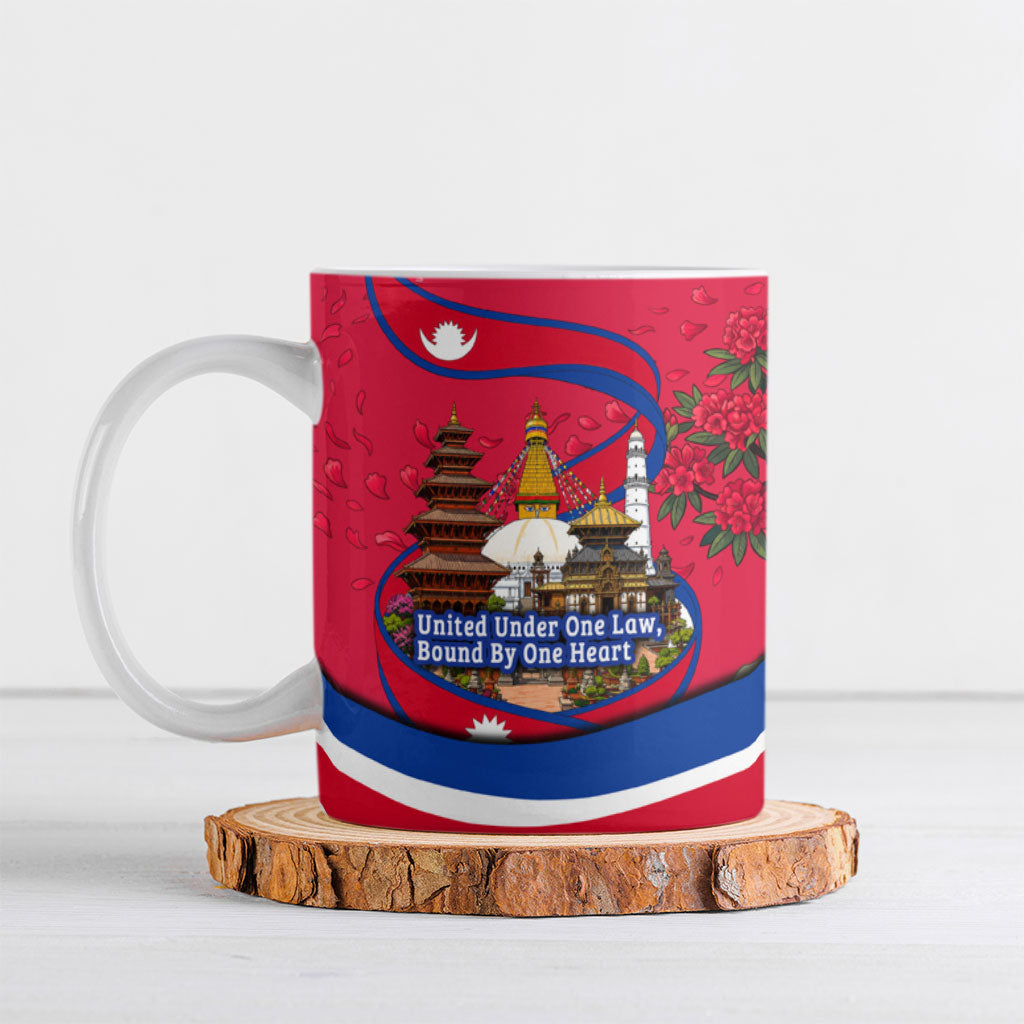 Nepal Constitution Day Ceramic Mug Himalayan Temples Danphe Himalayan Monal Floral