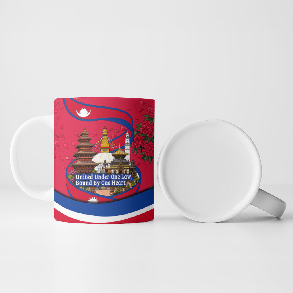 Nepal Constitution Day Ceramic Mug Himalayan Temples Danphe Himalayan Monal Floral