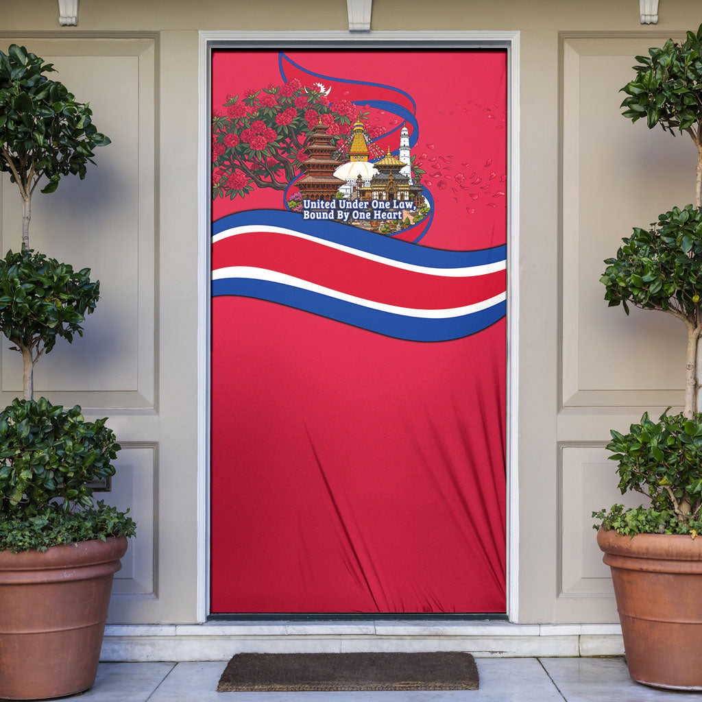 Nepal Constitution Day Door Cover Himalayan Temples Danphe Himalayan Monal Floral