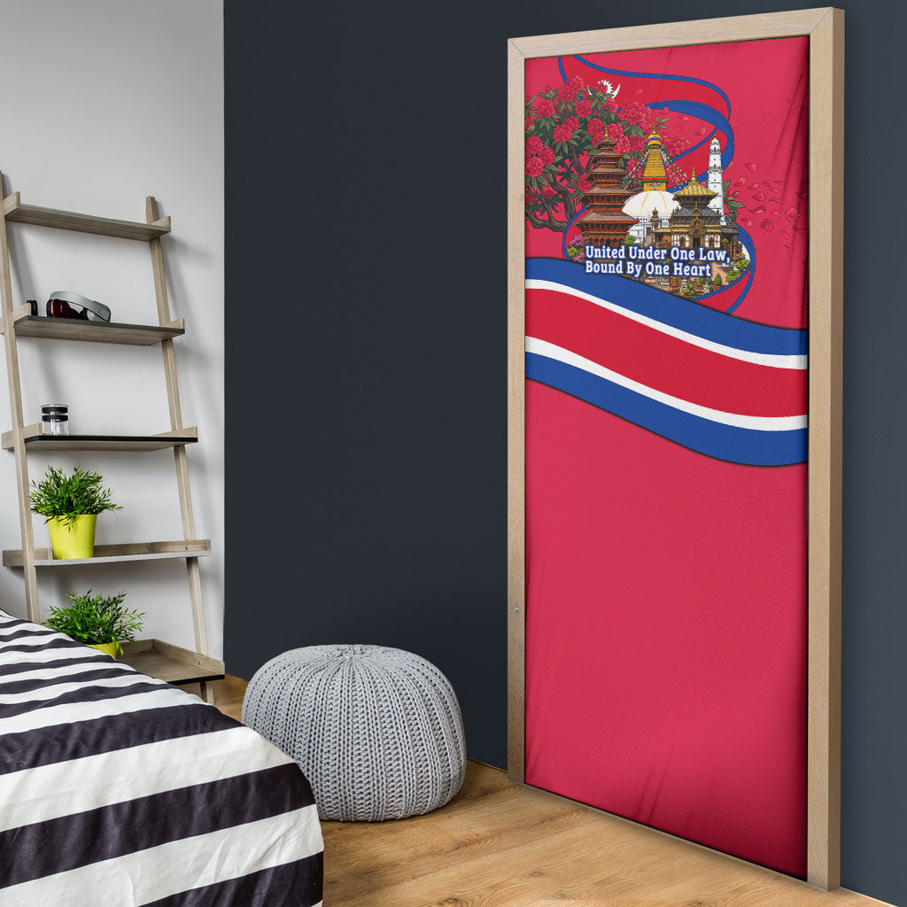 Nepal Constitution Day Door Cover Himalayan Temples Danphe Himalayan Monal Floral