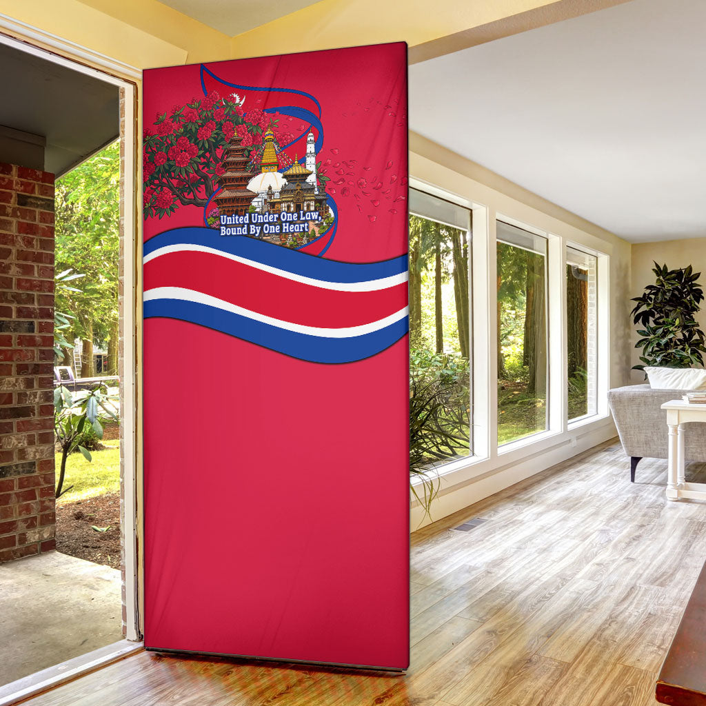 Nepal Constitution Day Door Cover Himalayan Temples Danphe Himalayan Monal Floral