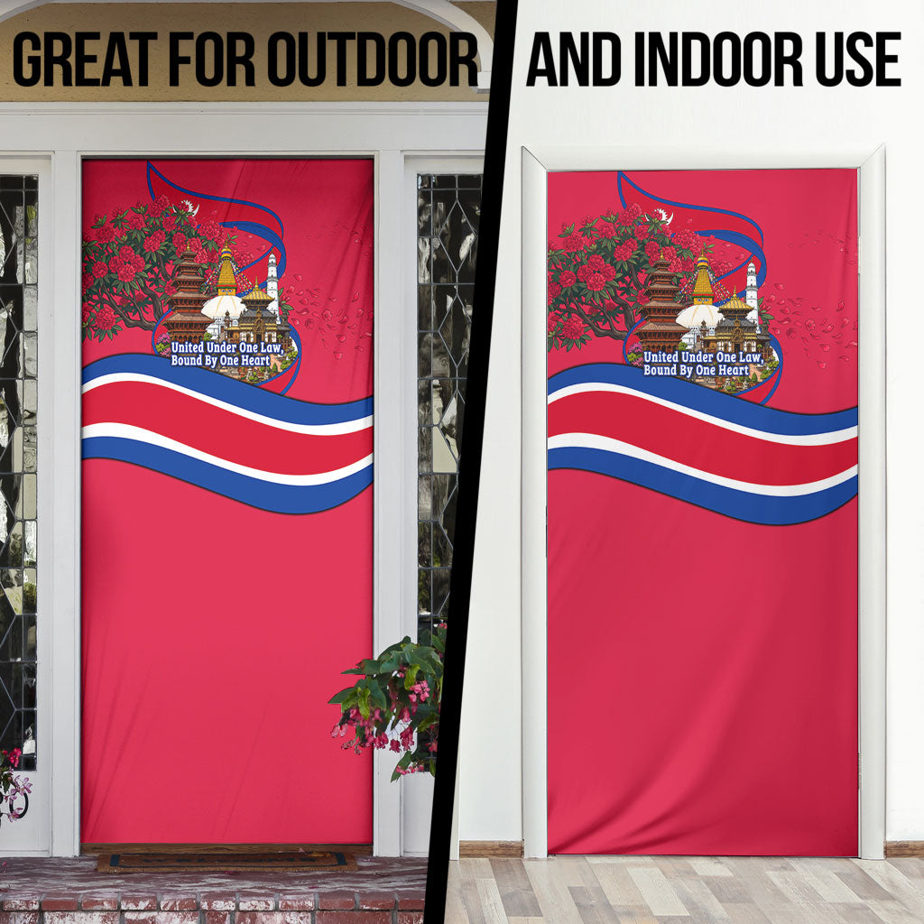 Nepal Constitution Day Door Cover Himalayan Temples Danphe Himalayan Monal Floral