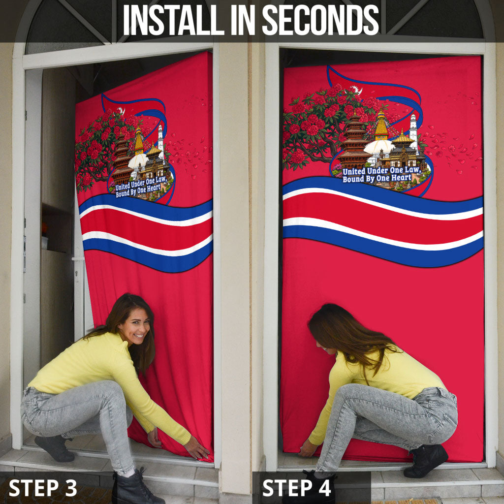 Nepal Constitution Day Door Cover Himalayan Temples Danphe Himalayan Monal Floral