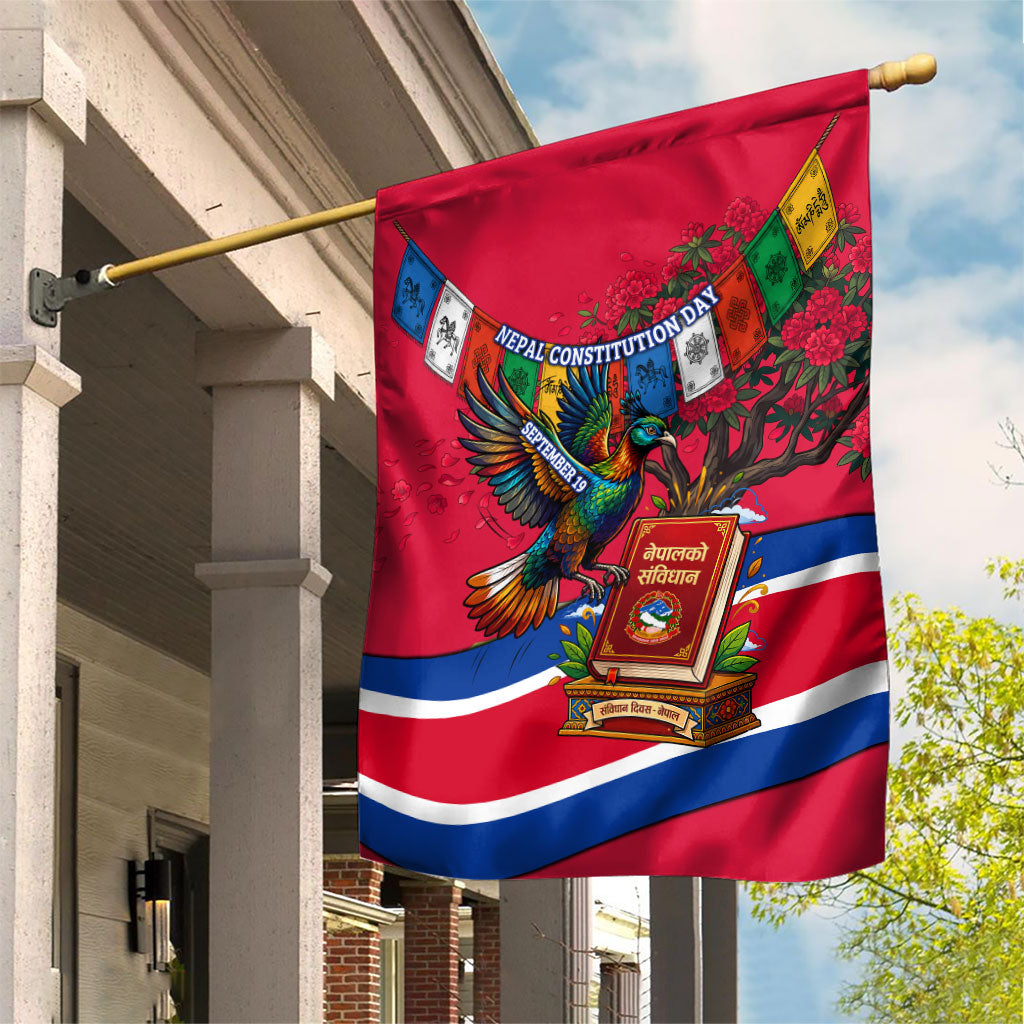 Nepal Constitution Day Garden Flag Himalayan Temples Danphe Himalayan Monal Floral