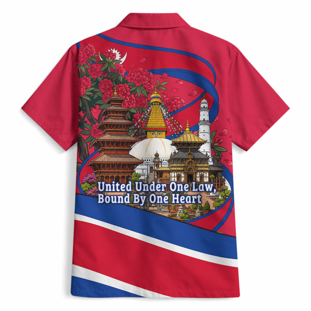 Nepal Constitution Day Hawaiian Shirt Himalayan Temples Danphe Himalayan Monal Floral