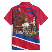 Nepal Constitution Day Hawaiian Shirt Himalayan Temples Danphe Himalayan Monal Floral