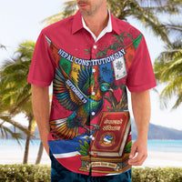 Nepal Constitution Day Hawaiian Shirt Himalayan Temples Danphe Himalayan Monal Floral