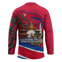 Nepal Constitution Day Hockey Jersey Himalayan Temples Danphe Himalayan Monal Floral