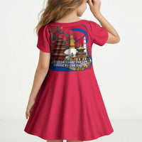 Nepal Constitution Day Kid Short Sleeve Dress Himalayan Temples Danphe Himalayan Monal Floral