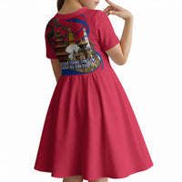 Nepal Constitution Day Kid Short Sleeve Dress Himalayan Temples Danphe Himalayan Monal Floral