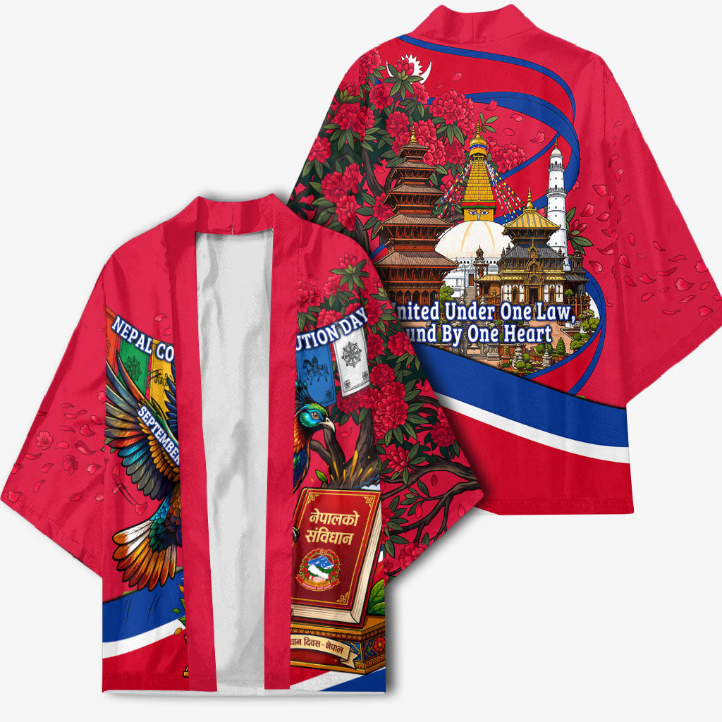 Nepal Constitution Day Kimono Himalayan Temples Danphe Himalayan Monal Floral