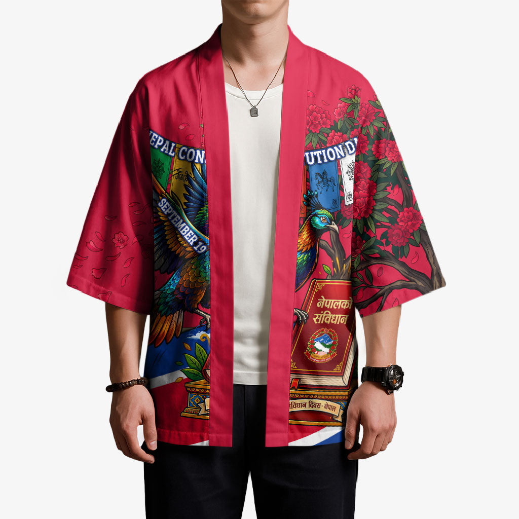 Nepal Constitution Day Kimono Himalayan Temples Danphe Himalayan Monal Floral
