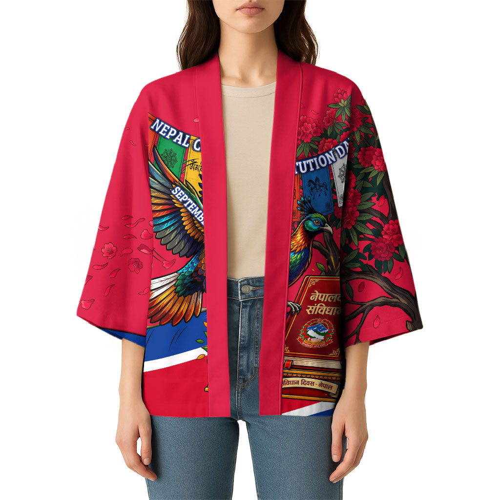 Nepal Constitution Day Kimono Himalayan Temples Danphe Himalayan Monal Floral