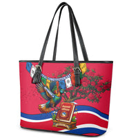 Nepal Constitution Day Leather Tote Bag Himalayan Temples Danphe Himalayan Monal Floral