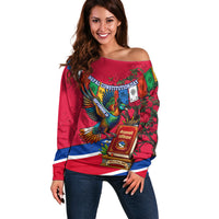 Nepal Constitution Day Off Shoulder Sweater Himalayan Temples Danphe Himalayan Monal Floral