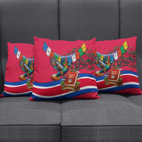 Nepal Constitution Day Pillow Cover Himalayan Temples Danphe Himalayan Monal Floral