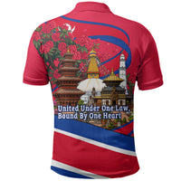 Nepal Constitution Day Polo Shirt Himalayan Temples Danphe Himalayan Monal Floral