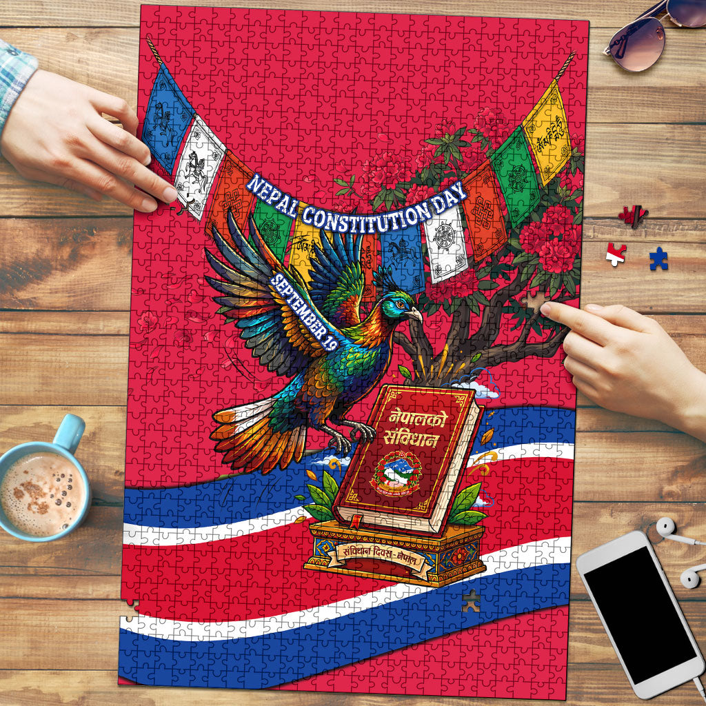 Nepal Constitution Day Puzzle Himalayan Temples Danphe Himalayan Monal Floral