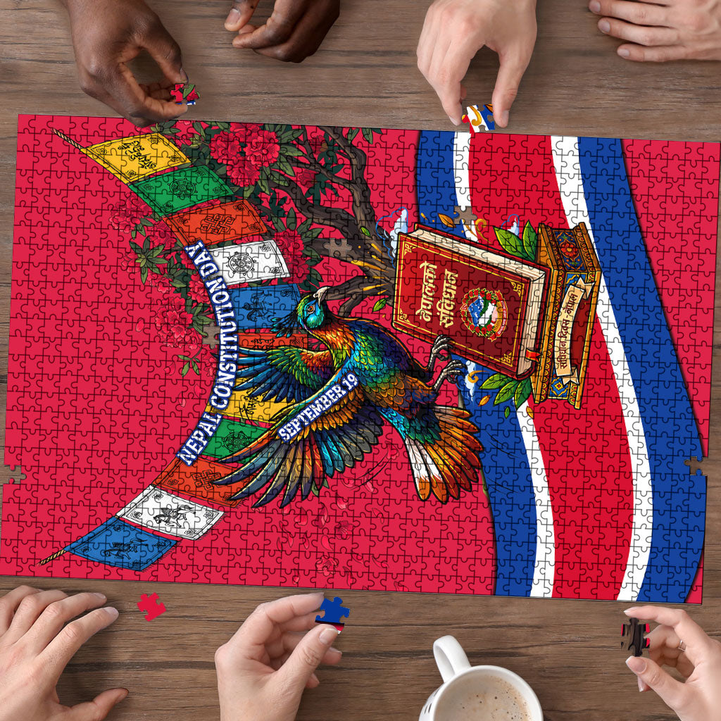Nepal Constitution Day Puzzle Himalayan Temples Danphe Himalayan Monal Floral