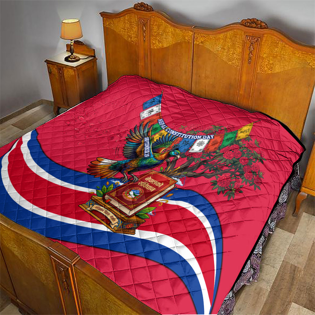 Nepal Constitution Day Quilt Himalayan Temples Danphe Himalayan Monal Floral