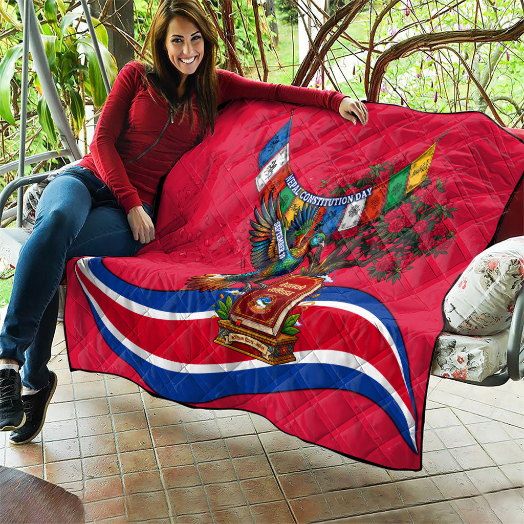 Nepal Constitution Day Quilt Himalayan Temples Danphe Himalayan Monal Floral