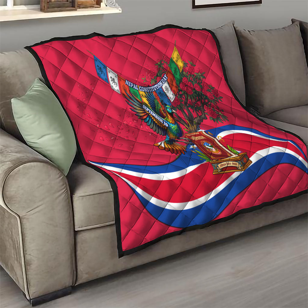 Nepal Constitution Day Quilt Himalayan Temples Danphe Himalayan Monal Floral