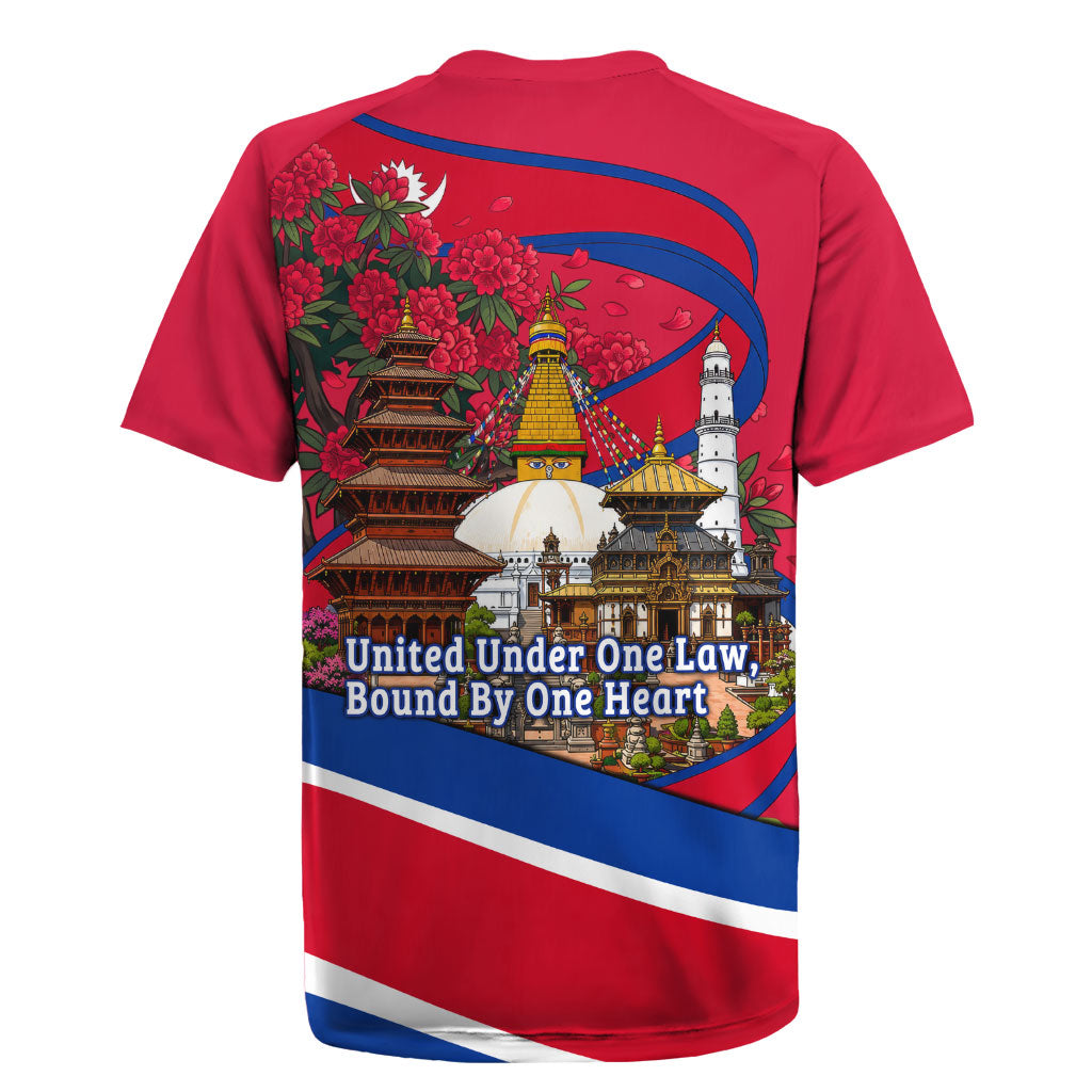 Nepal Constitution Day Rugby Jersey Himalayan Temples Danphe Himalayan Monal Floral