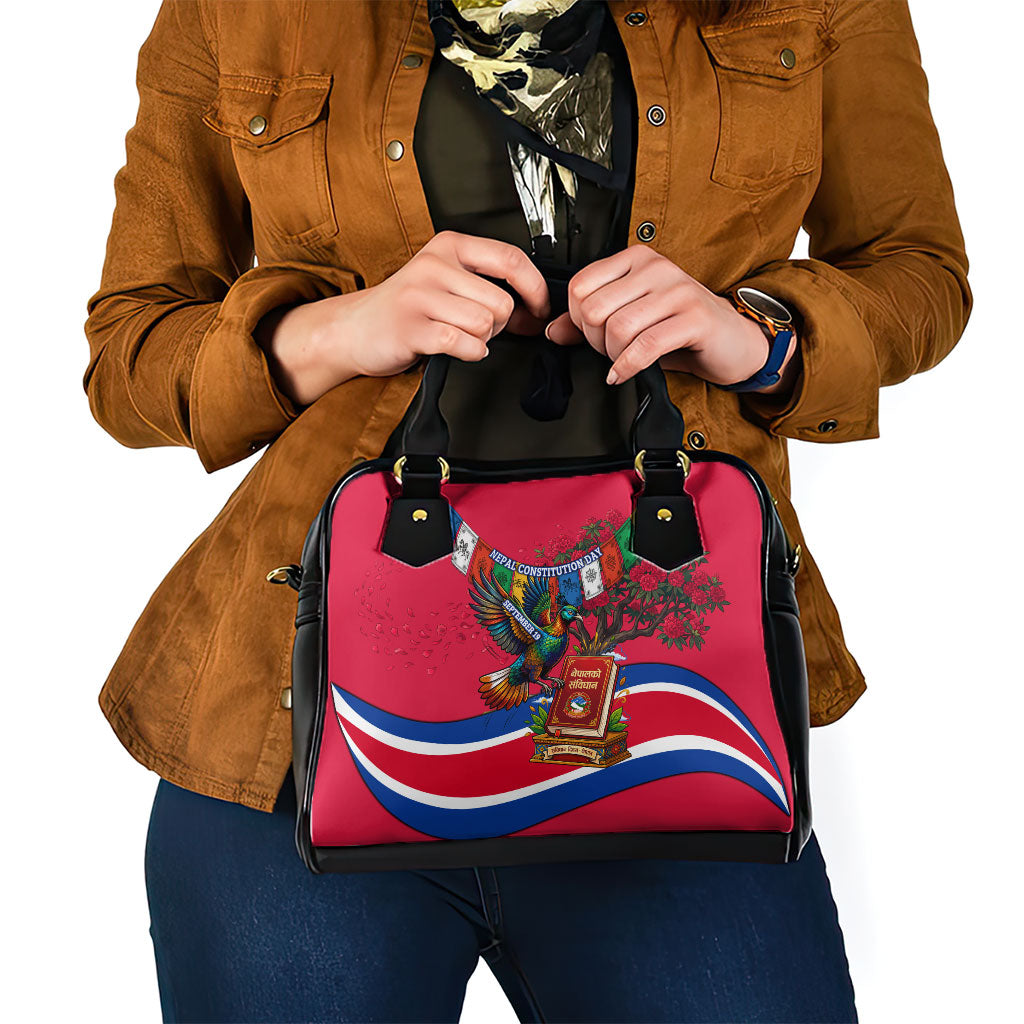 Nepal Constitution Day Shoulder Handbag Himalayan Temples Danphe Himalayan Monal Floral