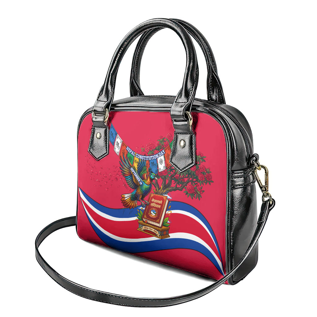 Nepal Constitution Day Shoulder Handbag Himalayan Temples Danphe Himalayan Monal Floral