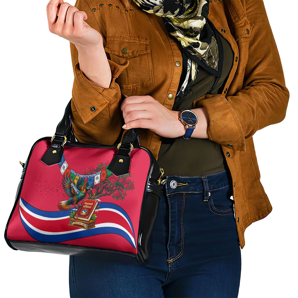 Nepal Constitution Day Shoulder Handbag Himalayan Temples Danphe Himalayan Monal Floral