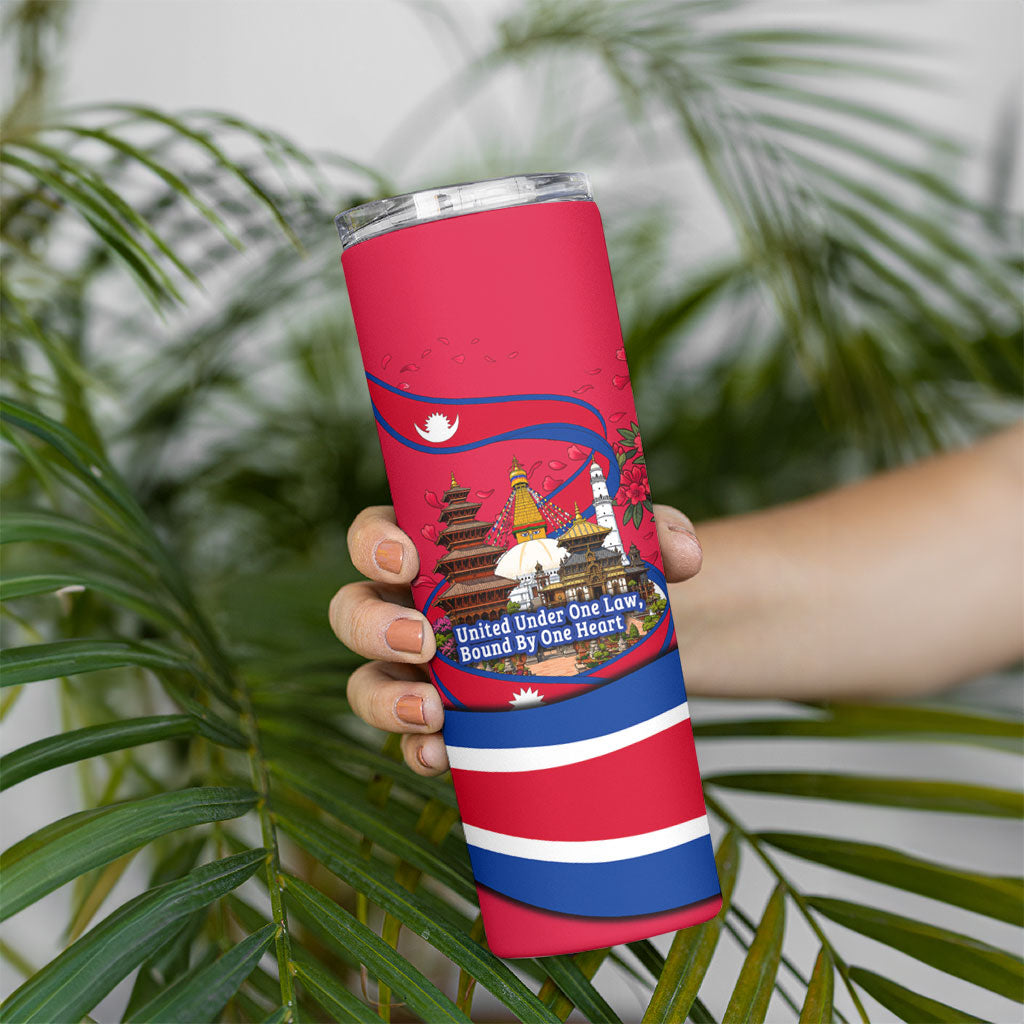 Nepal Constitution Day Skinny Tumbler Himalayan Temples Danphe Himalayan Monal Floral