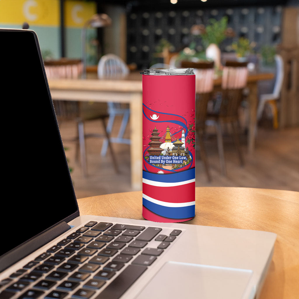 Nepal Constitution Day Skinny Tumbler Himalayan Temples Danphe Himalayan Monal Floral