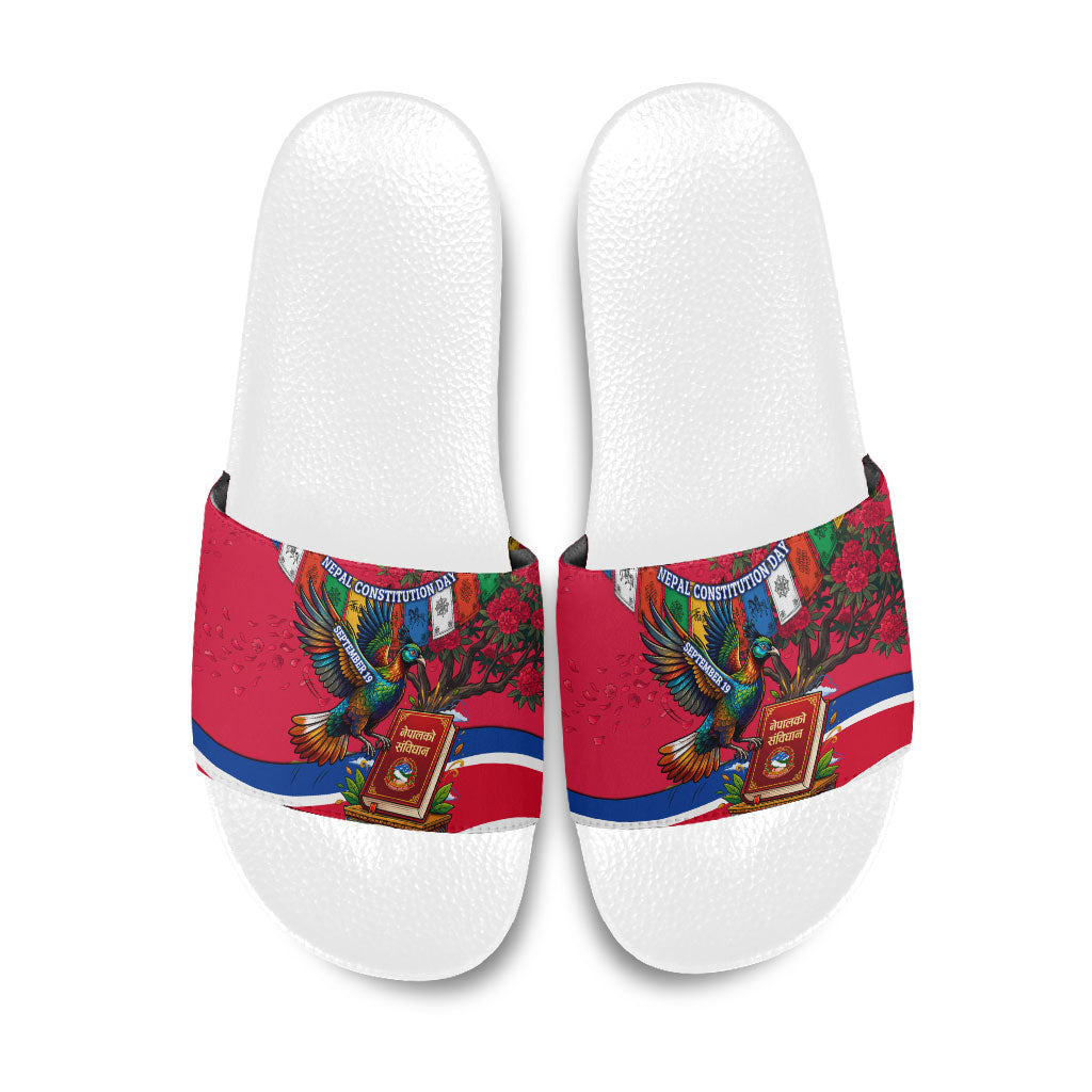 Nepal Constitution Day Slide Sandals Himalayan Temples Danphe Himalayan Monal Floral
