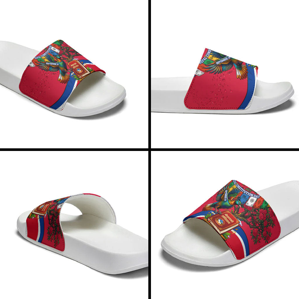 Nepal Constitution Day Slide Sandals Himalayan Temples Danphe Himalayan Monal Floral