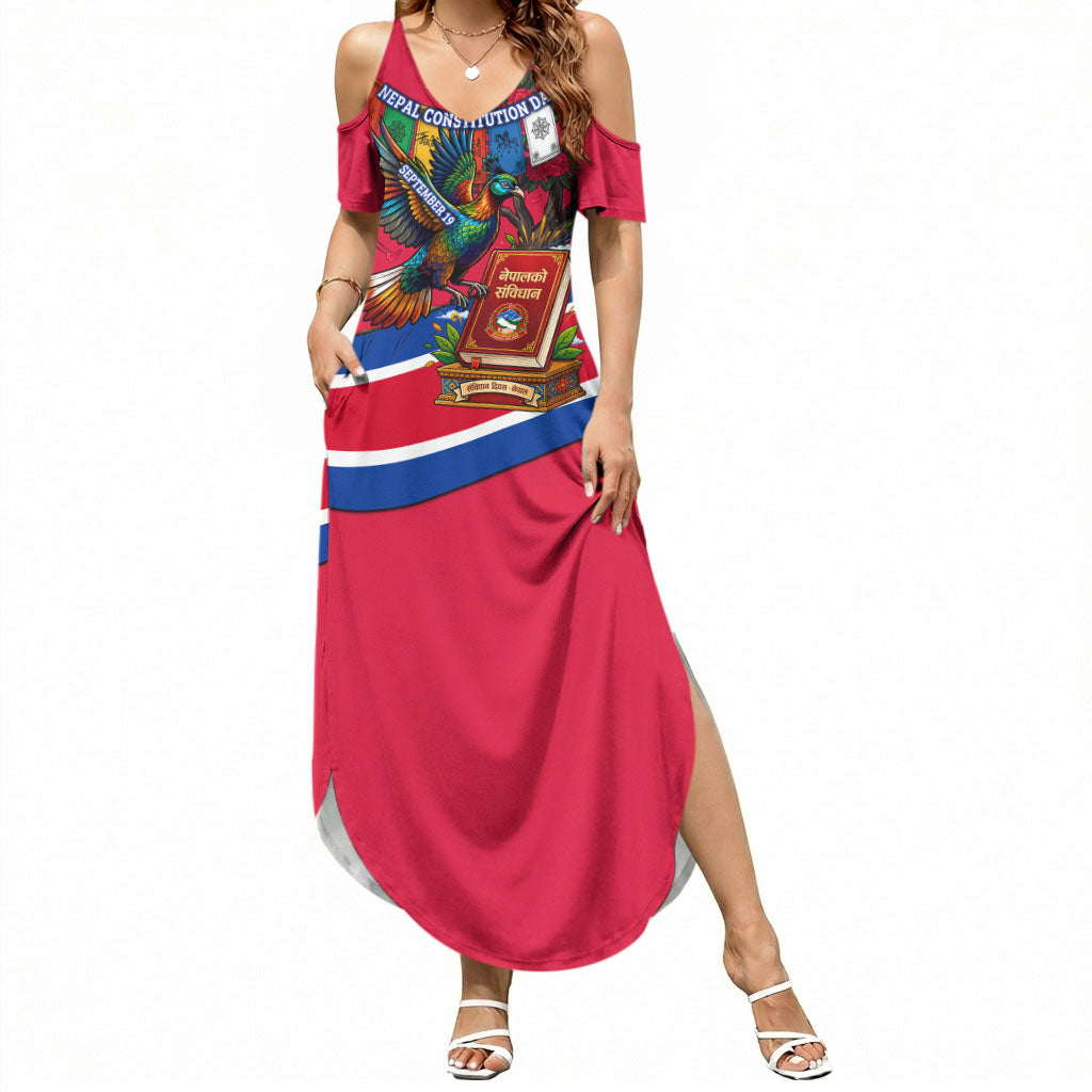 Nepal Constitution Day Summer Maxi Dress Himalayan Temples Danphe Himalayan Monal Floral