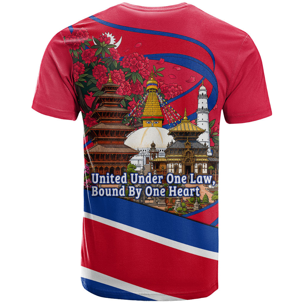 Nepal Constitution Day T Shirt Himalayan Temples Danphe Himalayan Monal Floral