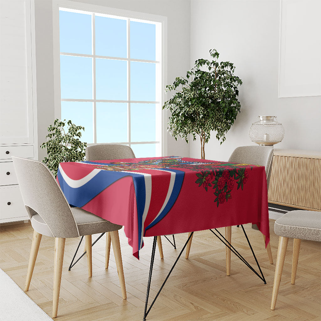 Nepal Constitution Day Tablecloth Himalayan Temples Danphe Himalayan Monal Floral