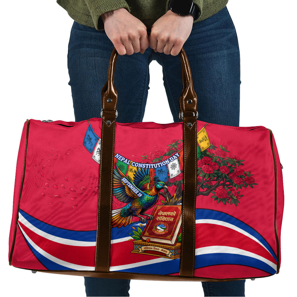 Nepal Constitution Day Travel Bag Himalayan Temples Danphe Himalayan Monal Floral