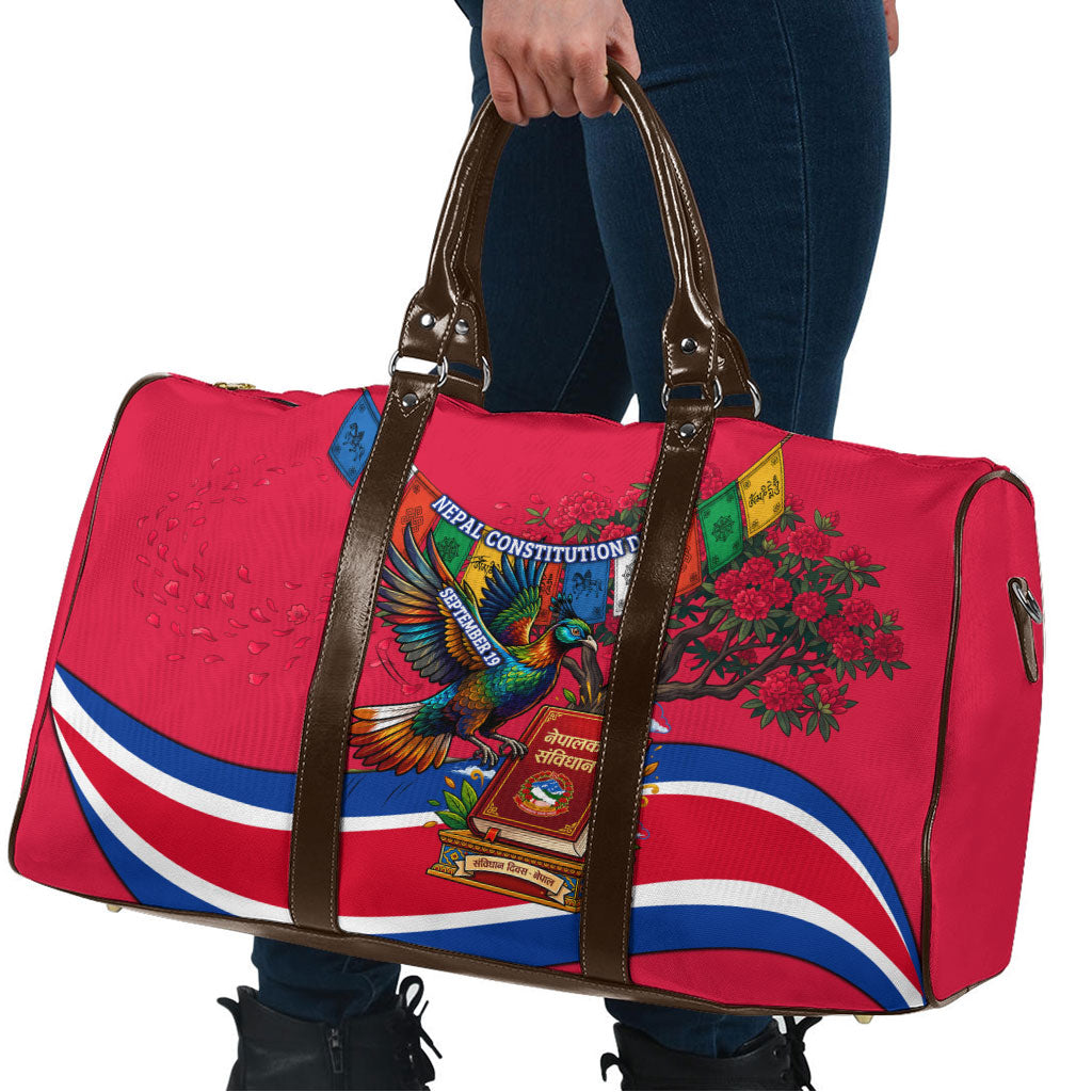 Nepal Constitution Day Travel Bag Himalayan Temples Danphe Himalayan Monal Floral
