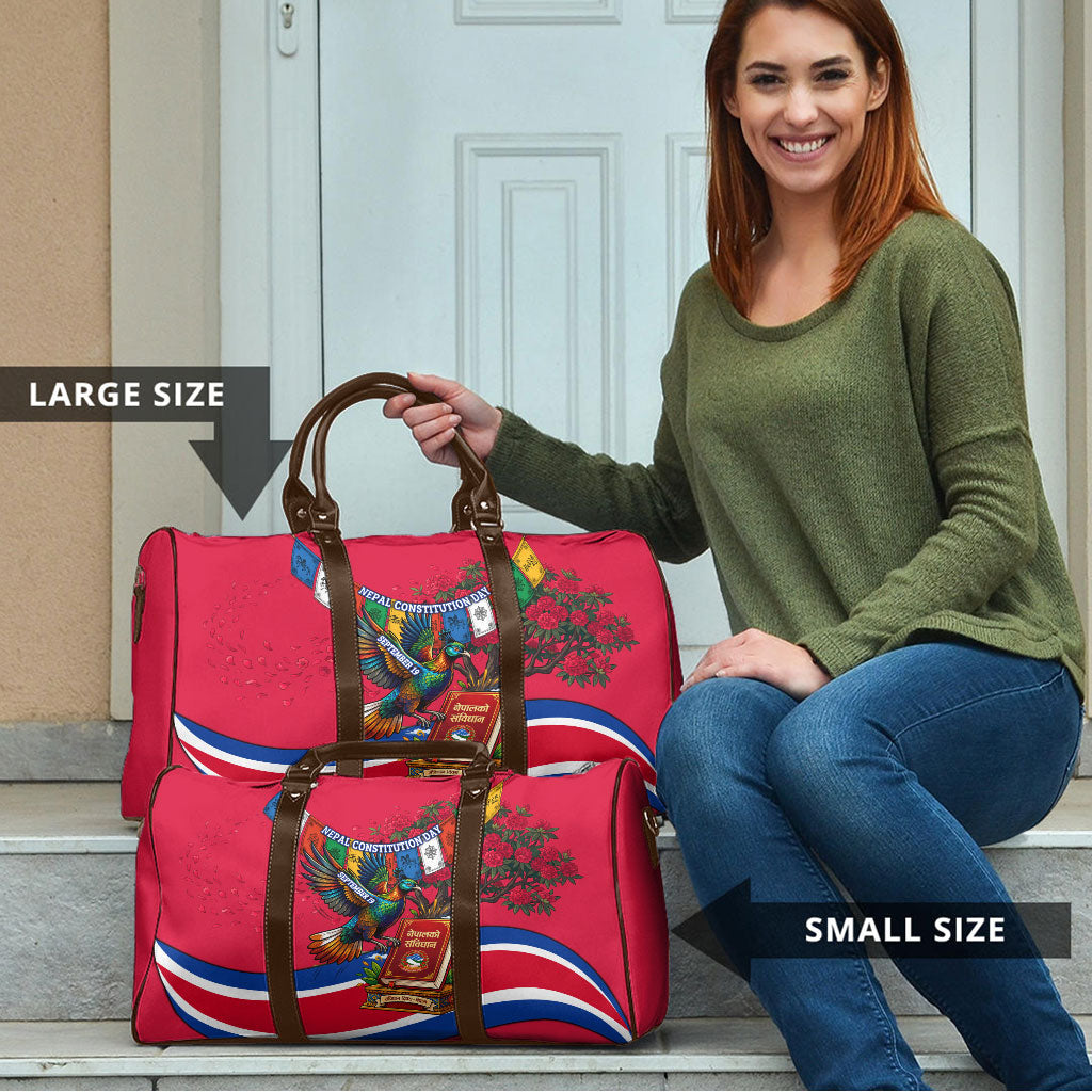 Nepal Constitution Day Travel Bag Himalayan Temples Danphe Himalayan Monal Floral
