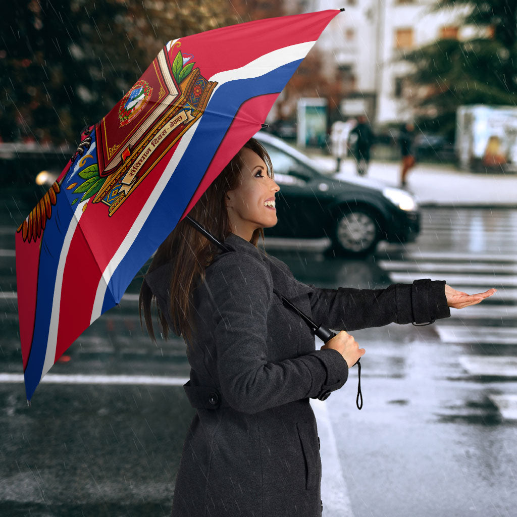 Nepal Constitution Day Umbrella Himalayan Temples Danphe Himalayan Monal Floral