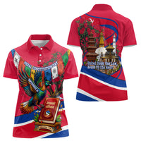 Nepal Constitution Day Women Polo Shirt Himalayan Temples Danphe Himalayan Monal Floral