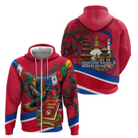 Nepal Constitution Day Zip Hoodie Himalayan Temples Danphe Himalayan Monal Floral