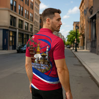 Nepal Constitution Day Zipper Polo Shirt Himalayan Temples Danphe Himalayan Monal Floral